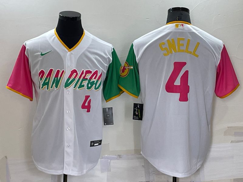 Men San Diego Padres #4 Snell White City Edition Game Nike 2022 MLB Jerseys